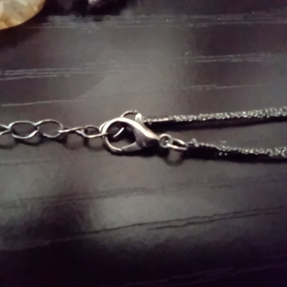 Beaded Long Necklace with Quartz Focal Pendant 36.5 inches + Pendant 2.5 Inches - Picture 6 of 6